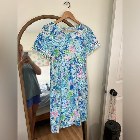 Lily Pulitzer Lissie Dress in Coastal Blue Lion Women’s Small - Picture 2 of 6